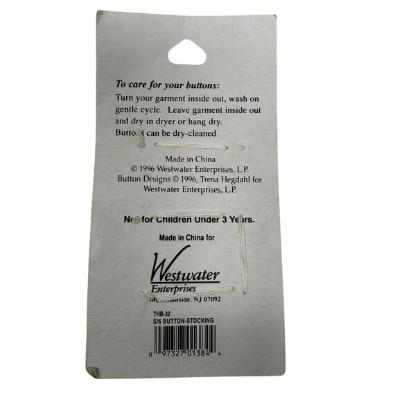 6 Trena's Trinkets Christmas Stocking Buttons Folksy Craft Novelty Vintage 90s - Picture 2 of 4